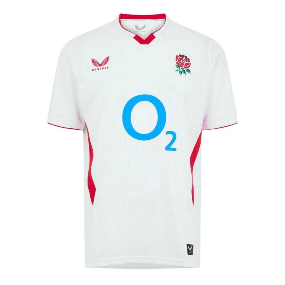 Castore Mens 2025/2026 England Rugby Home Shirt / White/Red